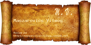 Maszarovics Vilmos névjegykártya